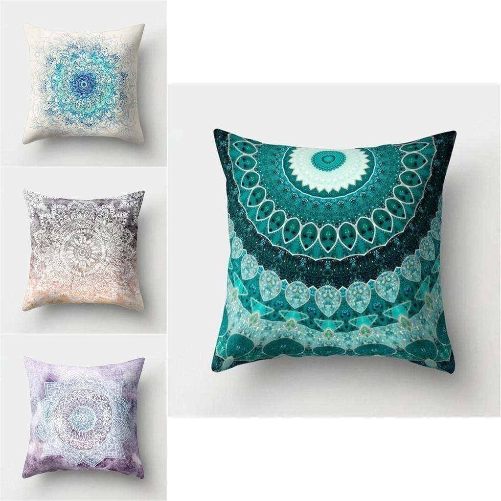 Elegant Boho Mandala Flower Square Cushion Cover For Stylish Home And Car Decoration