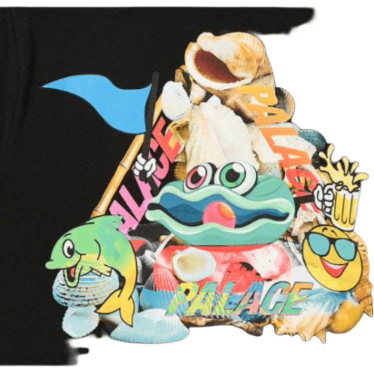 Palace Футболка P Sea, черная, унисекс, топы P27TS330