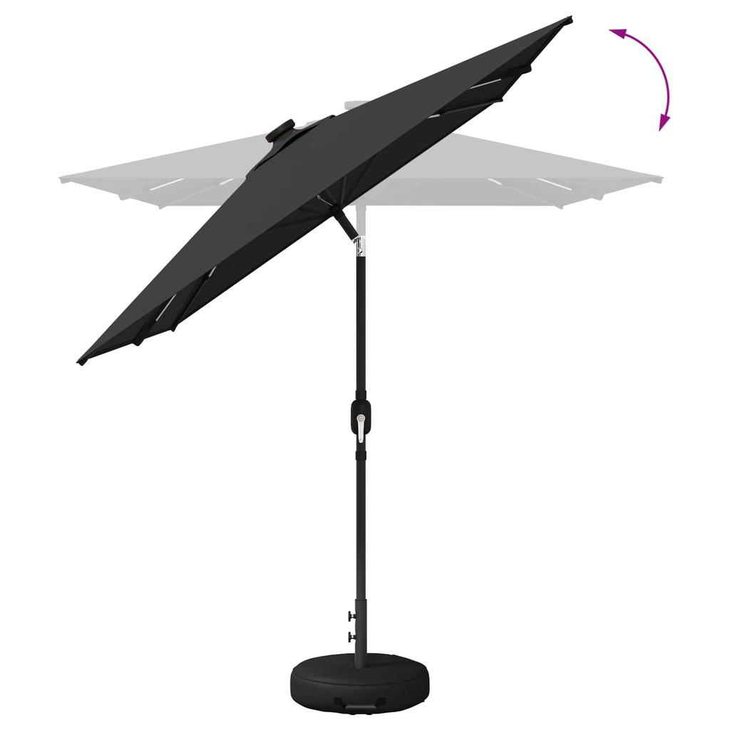 Garden Umbrella with LED Lights and Base 200 x 300 cm