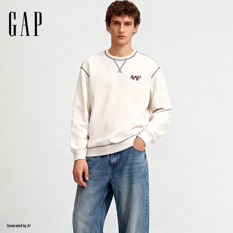 Gap Унисекс флисовая толстовка с вышитым логотипом