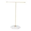 T Bar Jewelry Display Stand Earrings Necklace Holder with Marble Base Rack