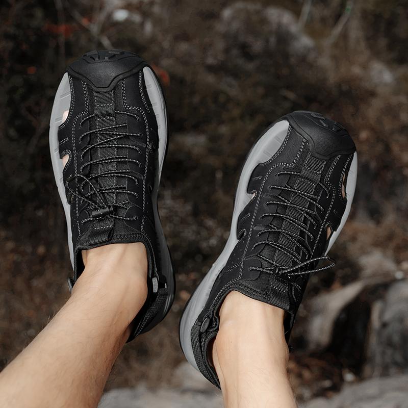 Летние мужские сандалии ручной работы из дышащей сетки, повседневная обувь