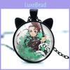 Stylish Anime Demon Slayer Nezuko Tanjiro Cat Ears Time Gem Pendant Necklace