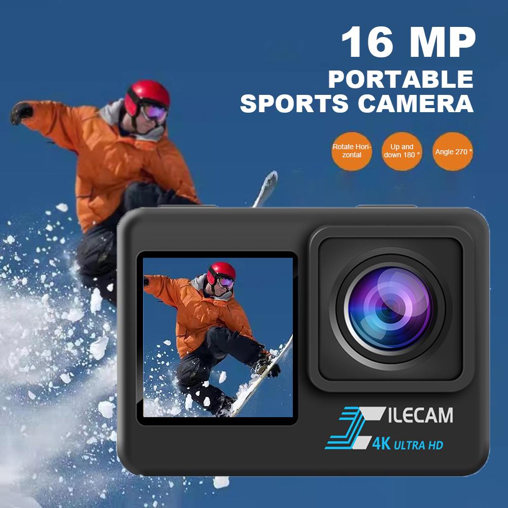 Экшн-камера 5K 4K60FPS 2,0-дюймовый сенсорный экран Wi-Fi камера 170° Широкоугольный объектив 30 м Водонепроницаемая Видеозапись 5-кратный зум Спортивные камеры
