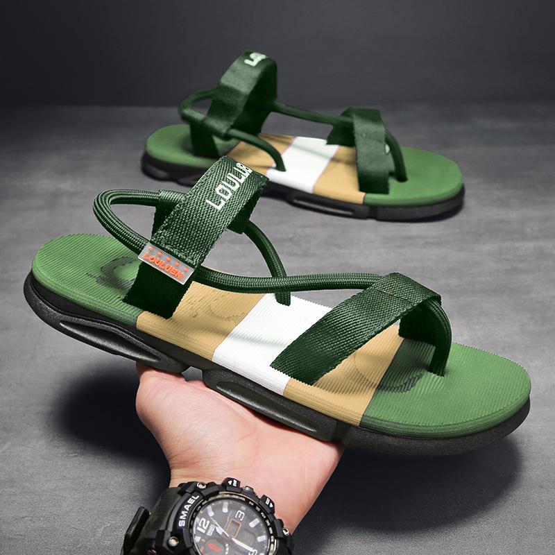 Модные шлепанцы, мужская повседневная обувь, тапочки со спортивным трендом, эластичное кольцо на носке, сандалии, кроссовки, обувь для мужчин, пляжные шлепанцы, большие размеры