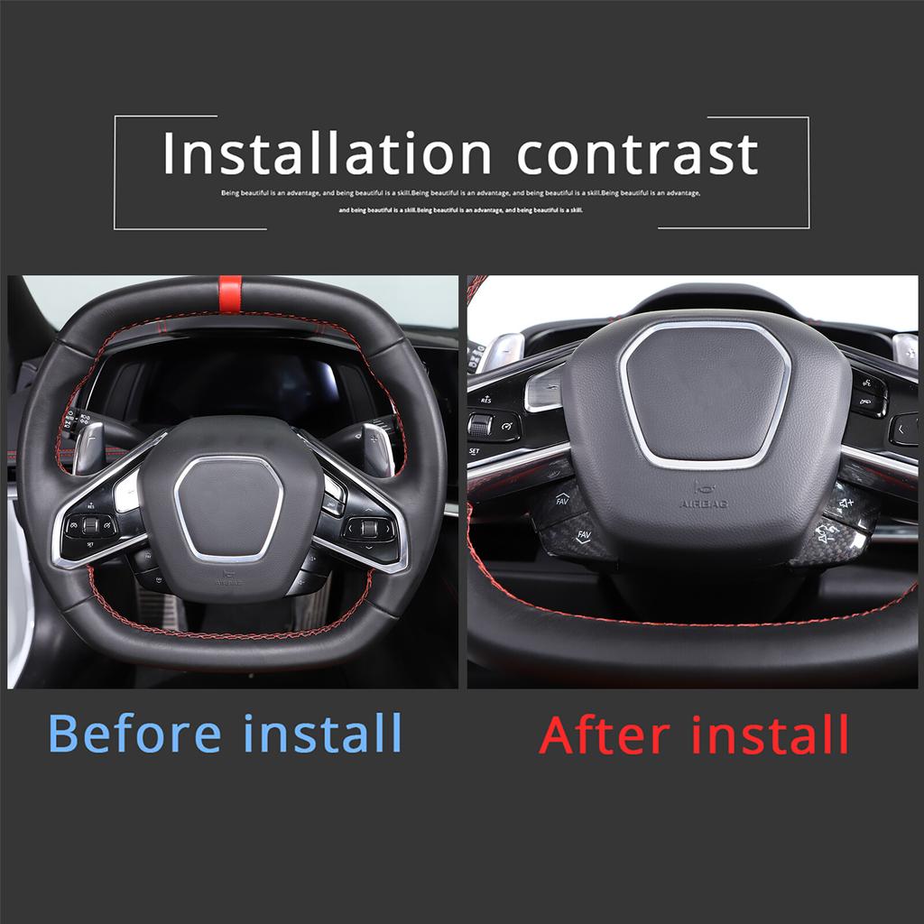 Real Carbon Fiber Steering Wheel Volume Button Cover For Corvette C8 20-25 US
