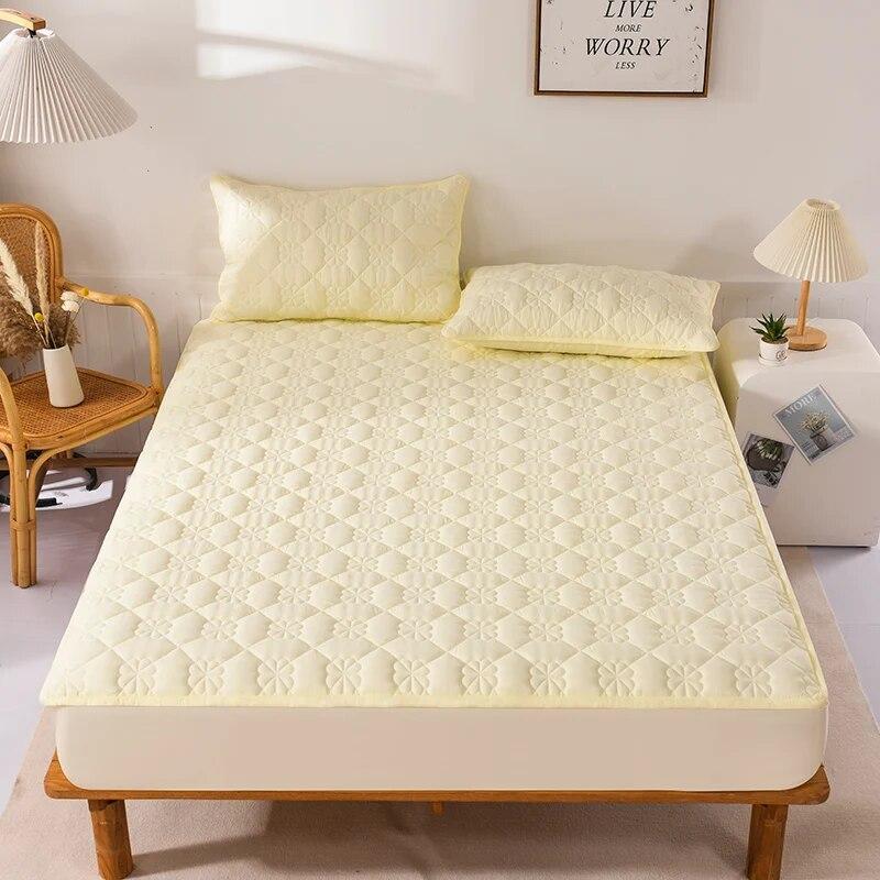 Водонепроницаемый утолщенный наматрасник, антибактериальный защитный чехол для матраса с эластичной лентой, стеганая простыня, покрывало на кровать