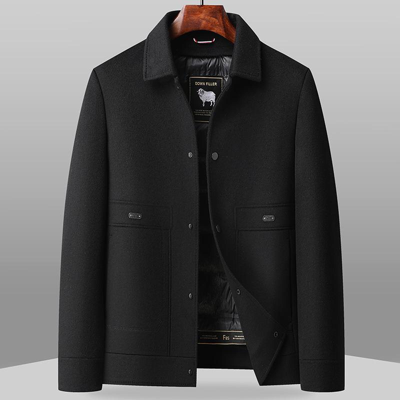 Зимняя мужская куртка ручной работы из двухстороннего нейлона и шерсти, новая повседневная куртка с пуховой подкладкой National Standard, куртка