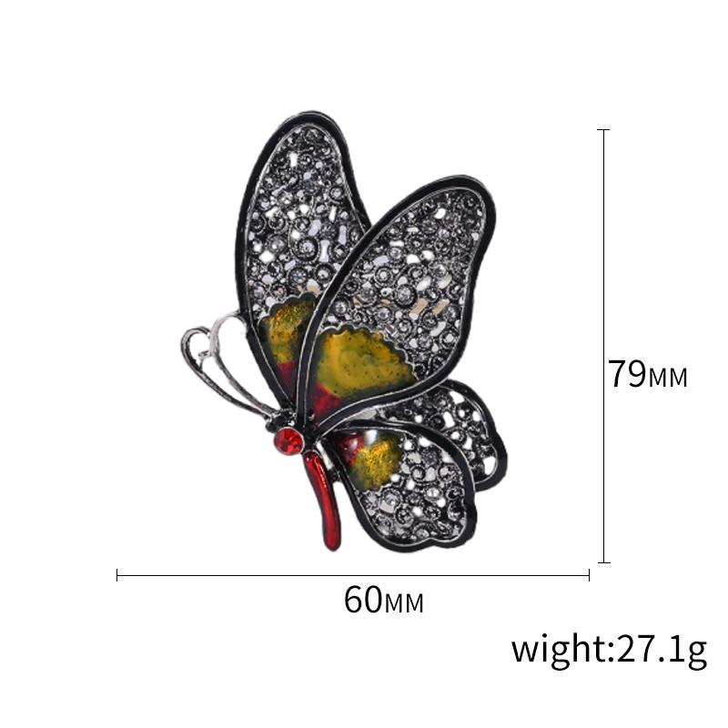 Enamel Butterfly Brooches for Women Unisex Rhinestone Insect Pins Banquet Party Backpack Gifts Jewelry Accessories
