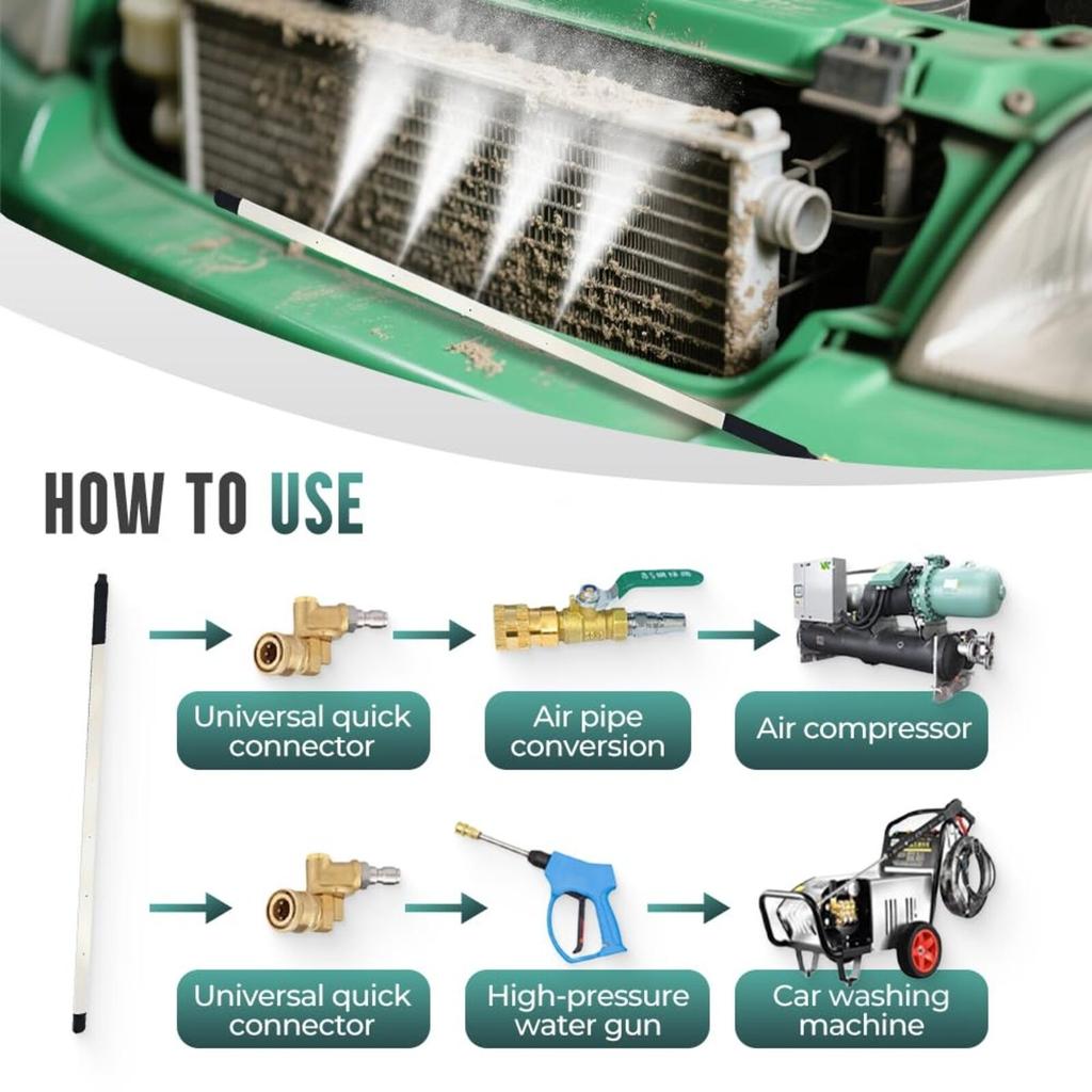 Portable Radiator Cleaning Tool, 4500 PSI Radiator Flush And Cleaner Tool, Radiator Pressure Washer Tool For Household Cars, Trucks, RV