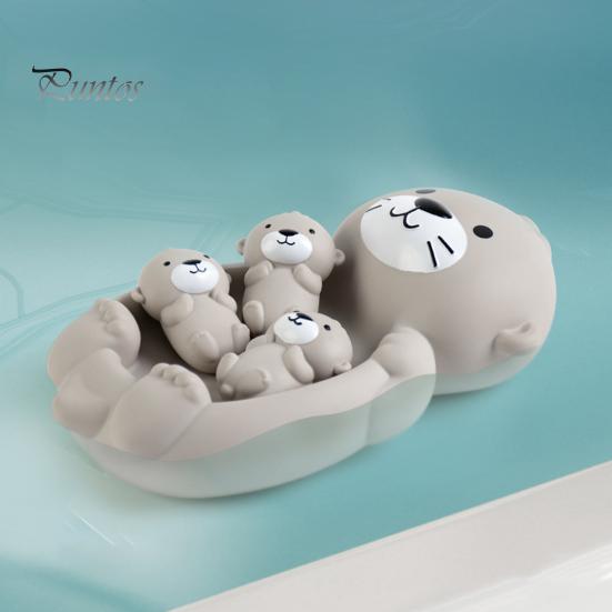 4 шт. плавающие игрушки для ванны в форме выдры для детей, обучающие интерактивные мягкие сжимаемые игрушки для ванны, непористый дизайн, безопасные игрушки для ванны для малышей