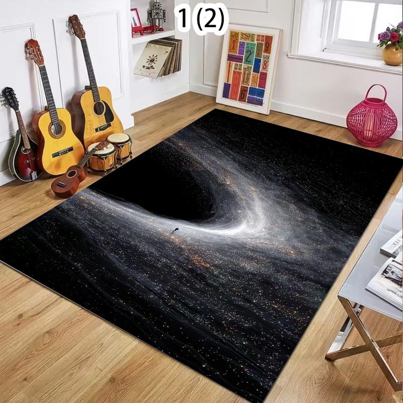 Galaxy Swirl Carpet Starry Sky 2D Visual Area Rug Soft Floor Mat for Living Room Bedroom Aesthetic Home Decor Large Carpet