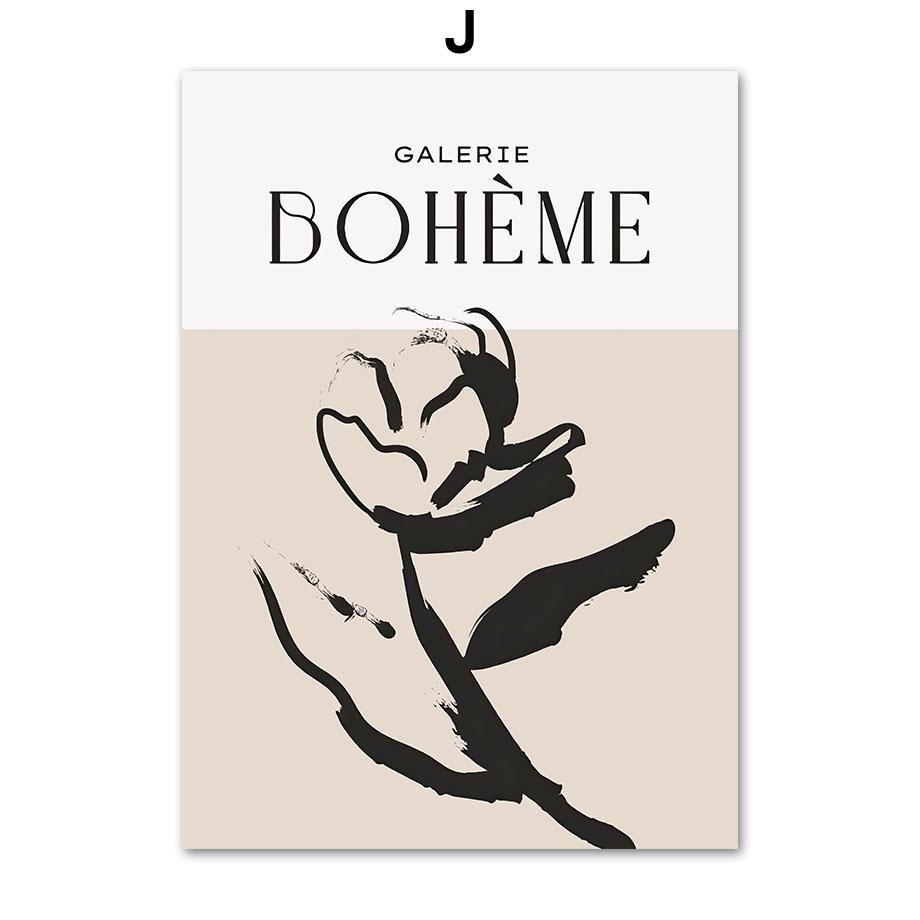 Цветок, лист, девушка, ручная геометрия, абстрактные черные, бежевые постеры и принты, настенная живопись на холсте, картины для декора гостиной