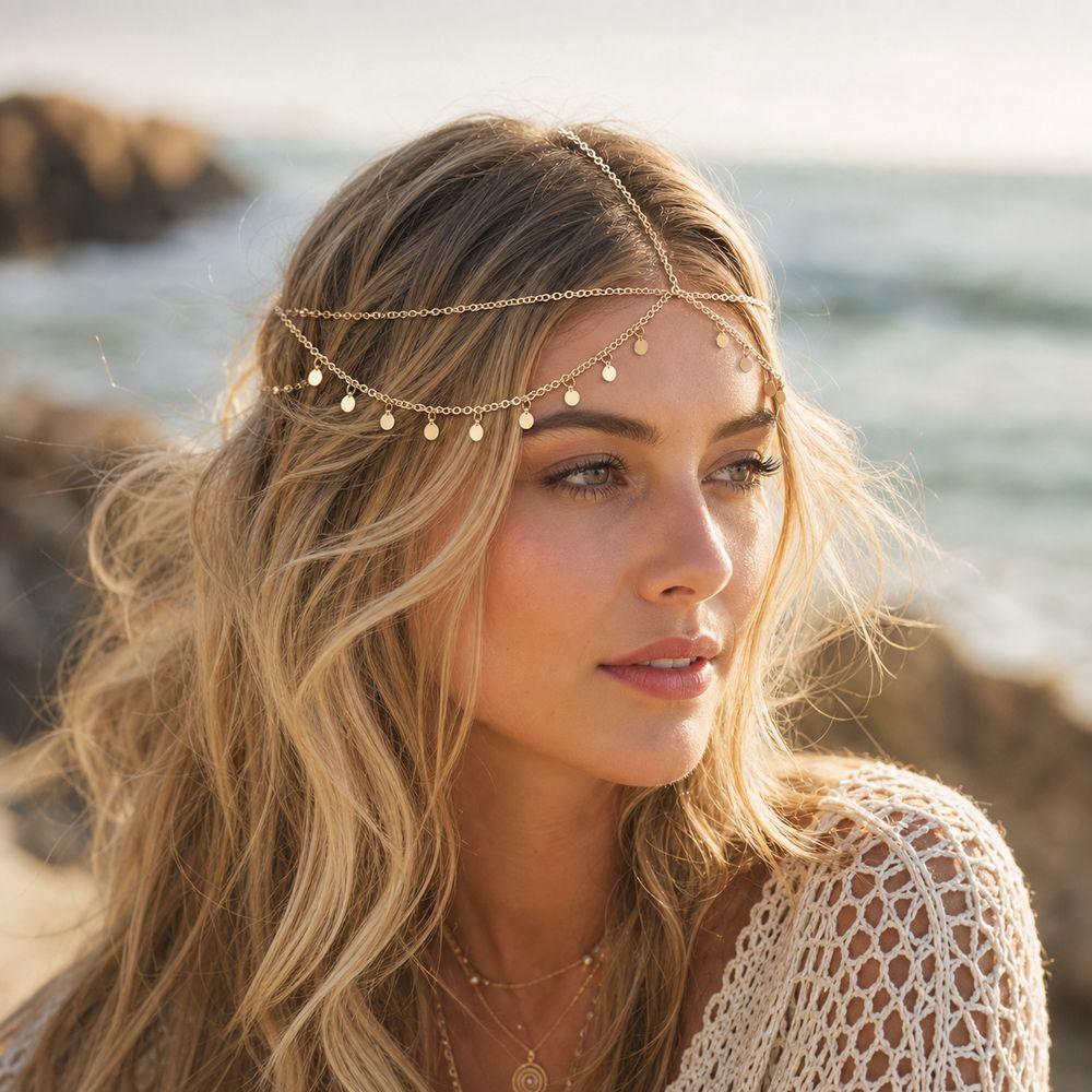 Multilayer Forehead Chain Alloy Headpiece Jewelry New Forehead Hair Jewelry Hair Chain
