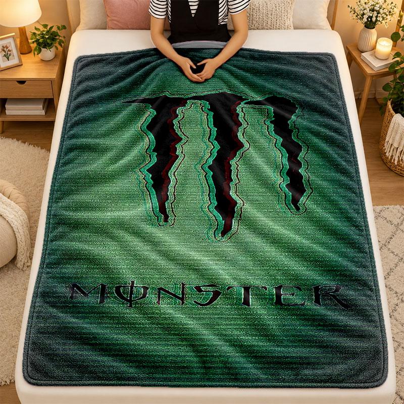 Фланелевое одеяло Monster Energy Теплое Мягкое Плед для Использования в Помещении на Диване Кровати Гостиной