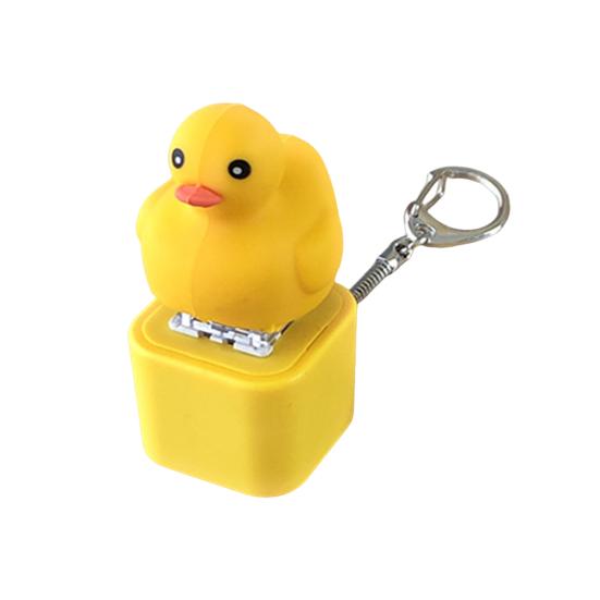 1/2/3Pcs Ducky Caps Keychain Fidget Toy Sounding Pendant Stress Reliever Duck Keyboard Fidget Toy Keychain