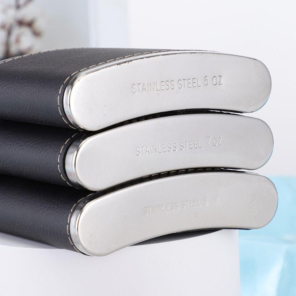 PU Leather Wrapped Hip Flask Stainless Steel Drinking Bottle Mini Liquor Flask Alcohol Wine
