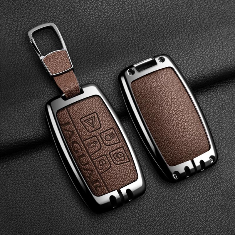 Чехол для ключа автомобиля для Jaguar XF XJ XE S-Type F-Type X-Type F-Pace I-Pace E-Pace Android XFR XKR Кожаный брелок из цинкового сплава