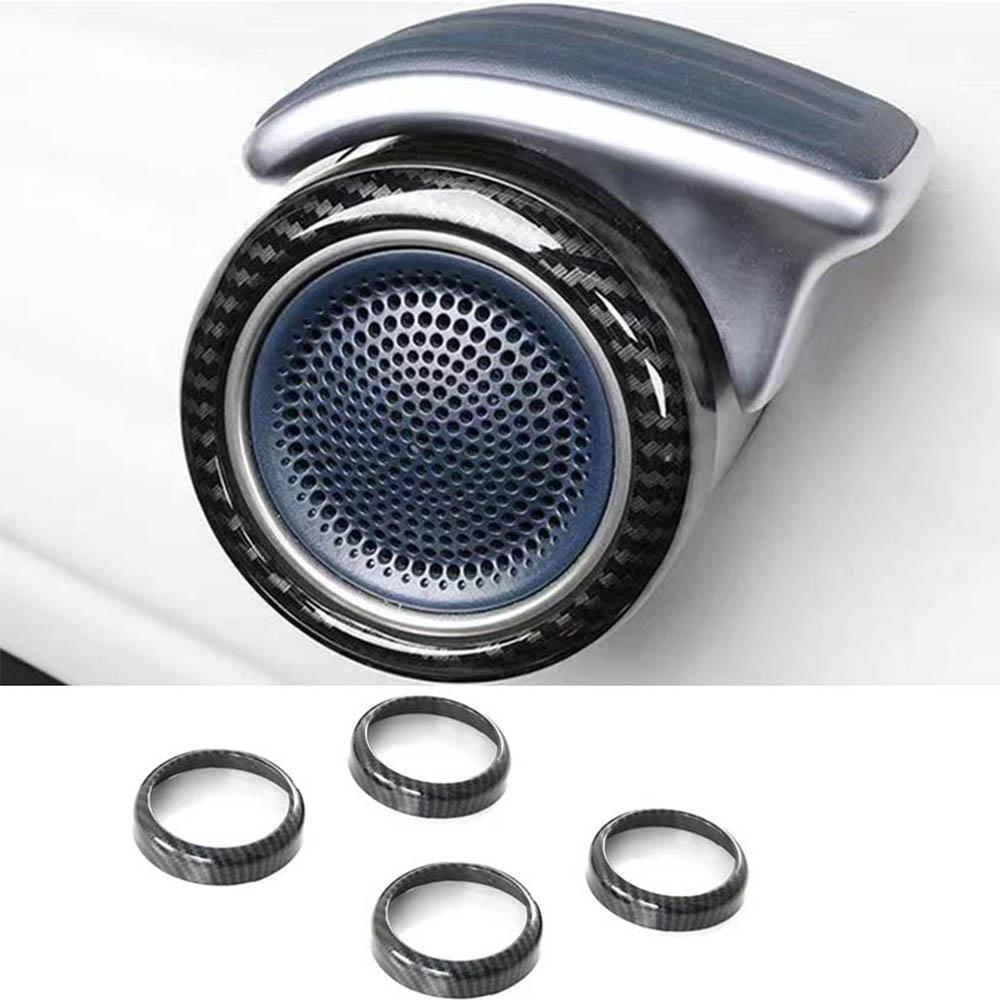 4 шт./компл., внутренняя ручка автомобиля, текстурированная крышка из углеродного волокна, кольцо динамика, наклейка, автоаксессуары для BYD Atto 3 Yuan Plus 2022 2023