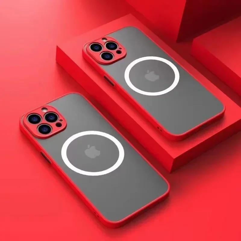 Роскошный магнитный чехол с беспроводной зарядкой для Magsafe для iPhone 15 14 13 12 11 Pro Max X XR XS 7 8 Plus, мягкий противоударный чехол из ТПУ