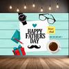Heart Shape Father's Day Decor Coffee Cup Father's Day Backdrop Stylish Glasses Pencil Dad Celebration Banner for Holiday Decor