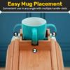 Couch Cup Holder Natural Anti-Slip Wooden Sofa Armrest Tray Foldable Multifunctional Sofa Cup Holder Drink Coaster Organizer
