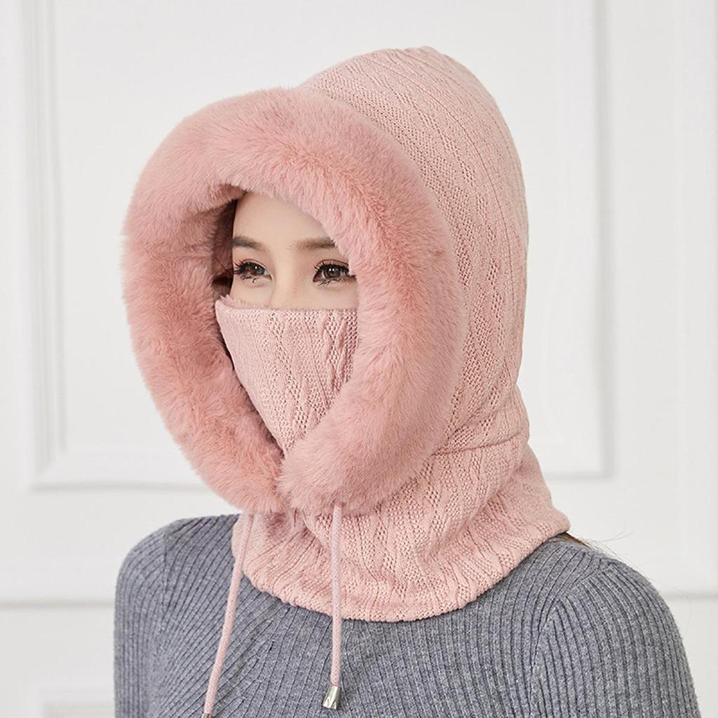 Женская зимняя толстая теплая зимняя шляпа Гром Фэн, средняя защитная шапка для ушей, теплая шапка с рукавами для путешествий на открытом воздухе