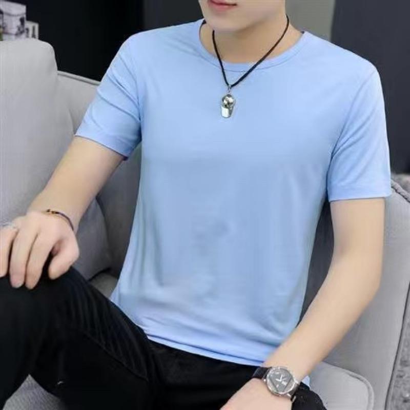 Мужские футболки повседневные с круглым вырезом и коротким рукавом, летние топы, базовые футболки-пуловеры