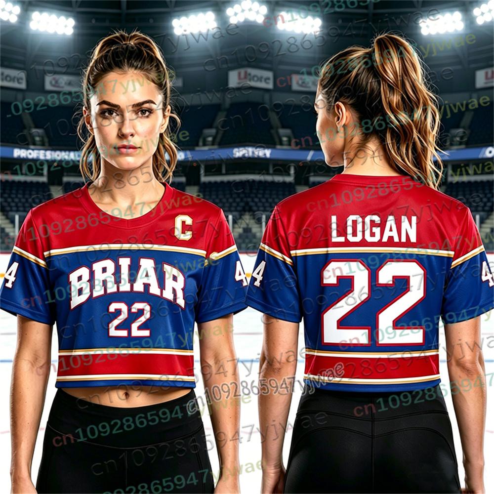 Off Campus Briar University Hockey Jersey Graham 44 22 DI LAURENTIS 66 T-shirt Short Sleeve Women Jersey Top Crop Tee Top