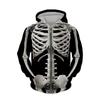 Ужас скелет 3D печатных молний толстовки мужские женские повседневные модные с капюшоном большой размер толстовка детская застежка-молния толстовка спортивный костюм пальто