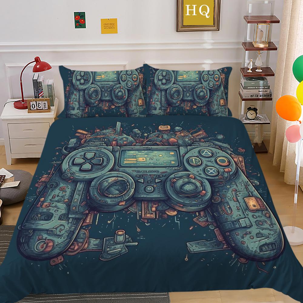 Мужские классные комплекты постельного белья с игровой ручкой и принтом, покрывало из полиэстера, покрывало размера «king size», роскошное постельное белье для дома
