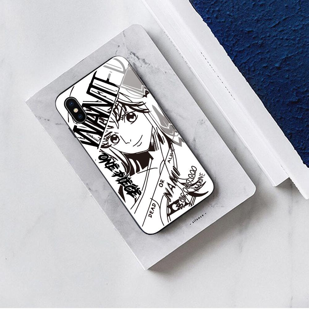 Чехол для телефона из закаленного стекла для iPhone Samsung Galaxy Infinix, ТПУ с мягким краем, модные противоударные чехлы с узорами японского аниме