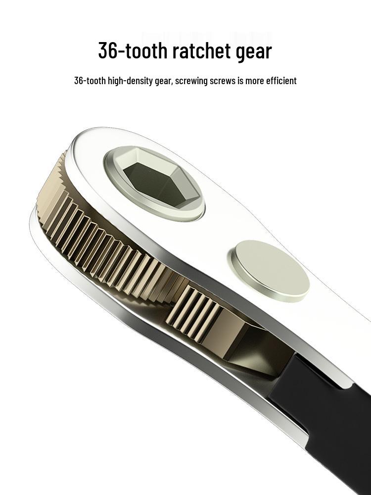 Dual-Action Ratchet Right-Angle Screwdriver Set with Short Phillips & Slotted Bits