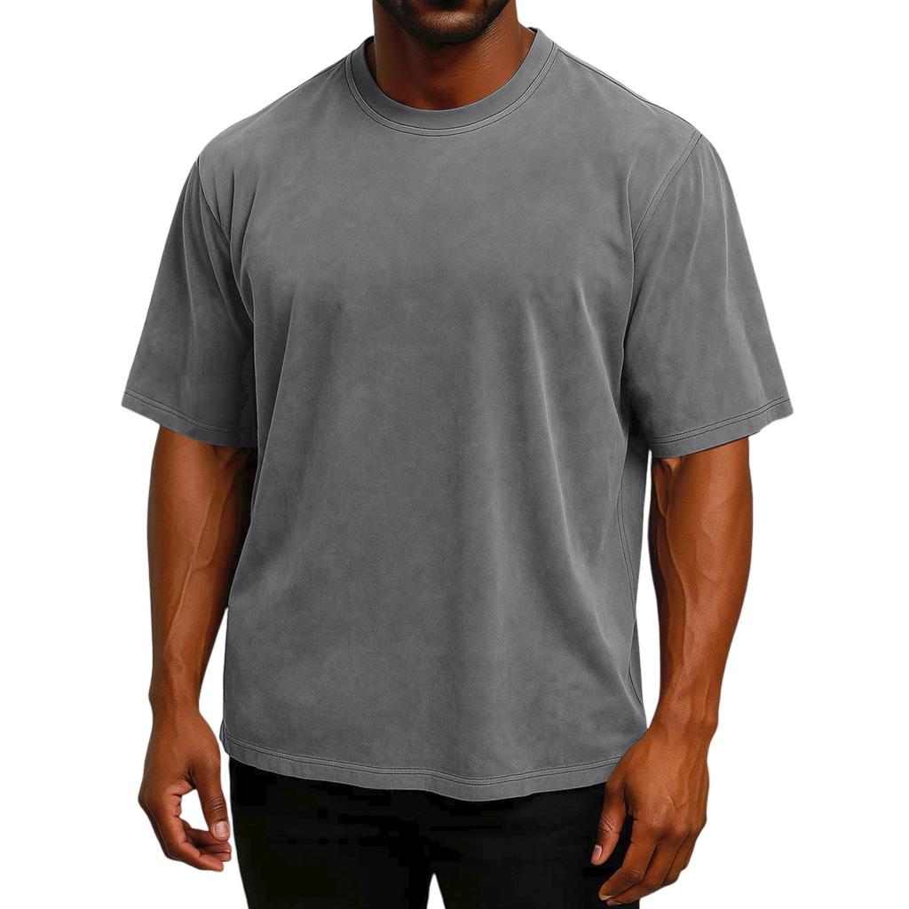 Мужская футболка с коротким рукавом, ретро, из хлопка, свободного кроя, с рукавом до локтя