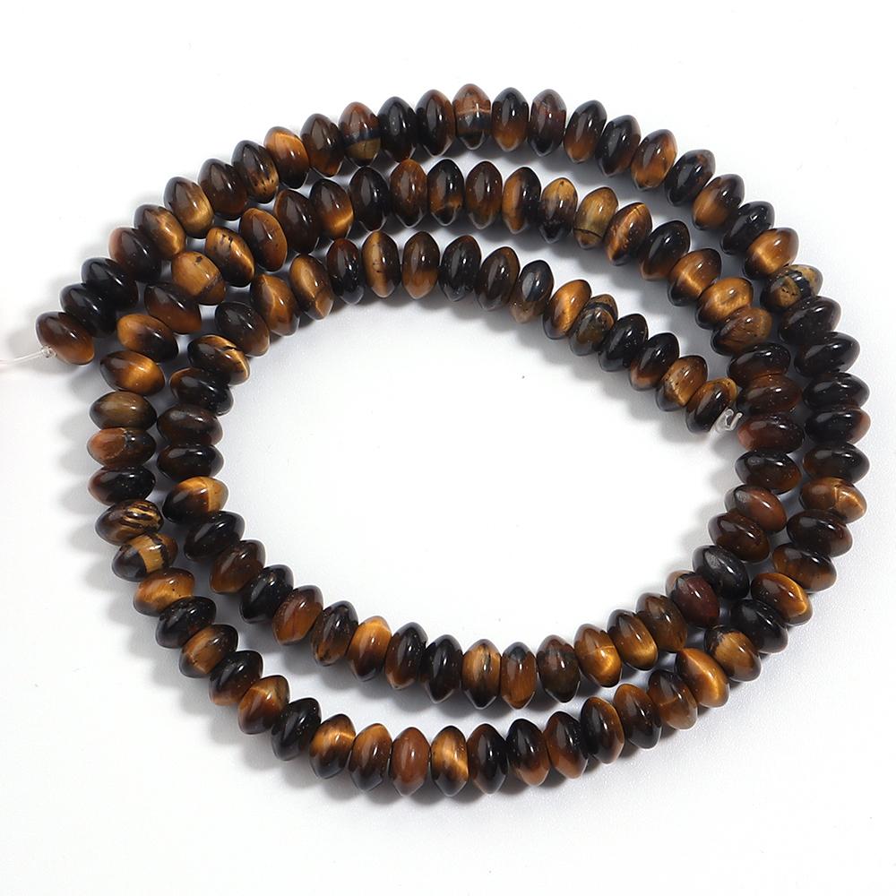 3x6mm Natural Stone Beads Agate Tiger Eye Malachite Rose Quartz Loose Flat Abacus Beads For Jewelry Making DIY Bracelet Necklace