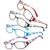 1PC Premium Classic Rectangle Reading Glasses - Floral Temples, For Middle-Aged/Elderly/Men/Women/Students/Teachers, Casual & Business Use