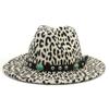 Fedoras Wide Brim Hat Leopard Print Spring Autumn Hat Panama Felt Hat For Men and Women Jazz Hat Fedora Cap