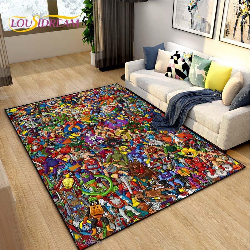 He-man masters Cartoon Carpet for Living Room Bedroom Rug Kitchen Kids Door Unslip Floor Mat Birthday gift photography props Rug