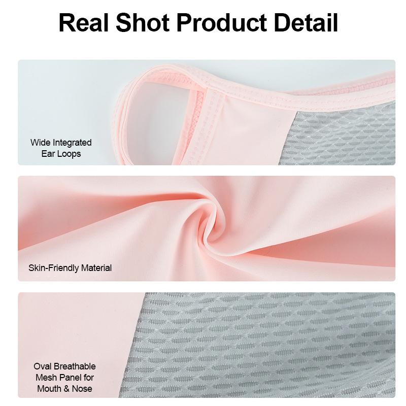 Ice Silk Neck Gaiter for Men Women Ear Loops Sun Protection Cycling Face Mask Breathable Mesh Cooling Outdoor Driving Face Cover