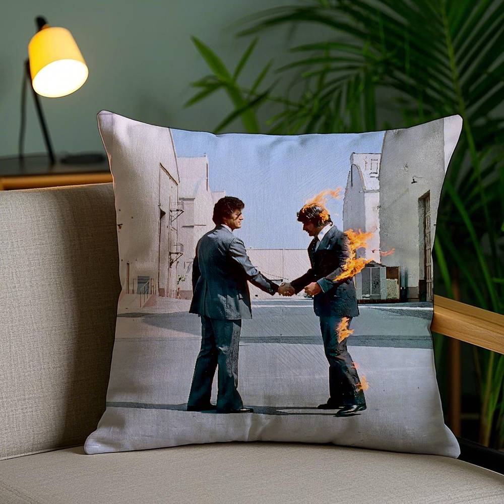 Band P-PinK FloydE Pillow Case Sofa Short Plush Double-sided HD Printing Room Home Office Gift Cushion Cover