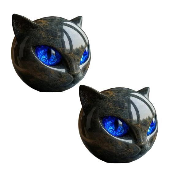 Мини Кошка Камень Полимерная Кошка Голова Фигурка Коллекционный Целебный Камень Мраморная Текстура Кошка Камень Сувенир Подарок для Любителей Кошек Женщин Мужчин