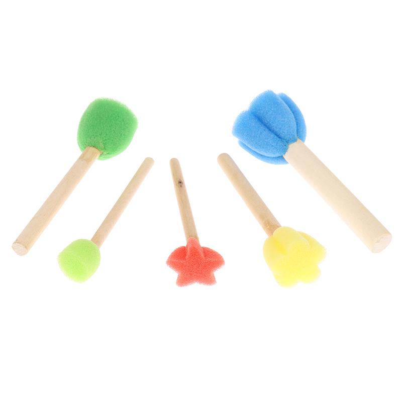 Kids Toddler Sponge Stamp Brush Kits Flower Drawing Toys For Children Paint Art