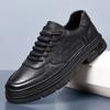 Fashion British Cow Leather Fashion Platform Sneakers for Men Spring Autumn Designer New Soft Bottom Casual Business Men's Dress Shoes