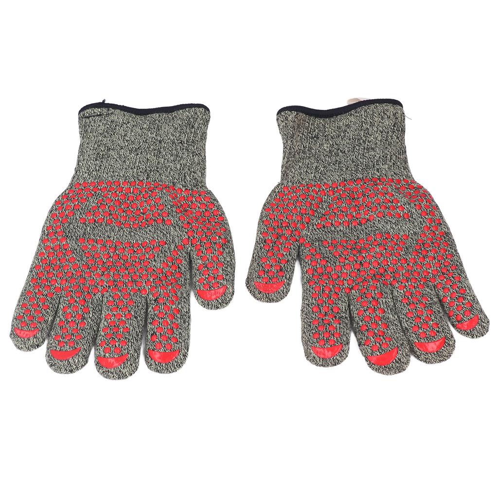 Heat Resistant Gloves Aramid Silicone Cotton BBQ Grill Oven Mitts 500℃ High Temperature Resistance 3