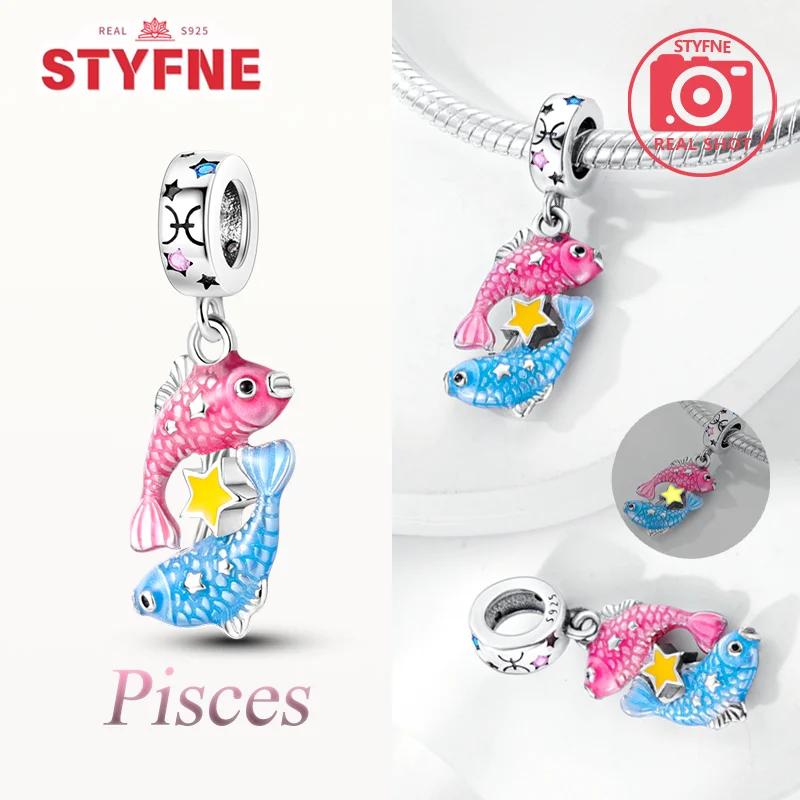 Медные Светящиеся Созвездия Скорпион Овен Рак Подвески Шармы Бусина Подходят к Оригинальному Браслету DIY Украшения Для Женщин Подарки