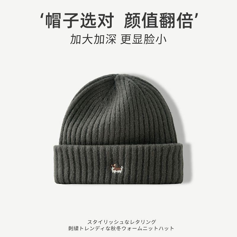 Cute Corgi Embroidered Puppy Knitted Hat