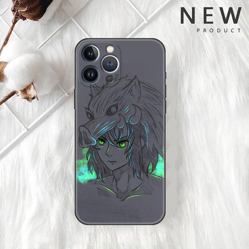 Чехол для Apple iPhone 14 11 13 12 Pro 7 XR X XS Max 8 Plus 6 6S SE 2022 13Pro черный мягкий телефон Funda Anime Demon Slayer