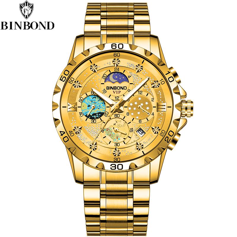 Luxury Quartz Men Watch Date Waterproof Chronograph Luminous Stainless Steel Wristwatch Fashion Business Man Watches