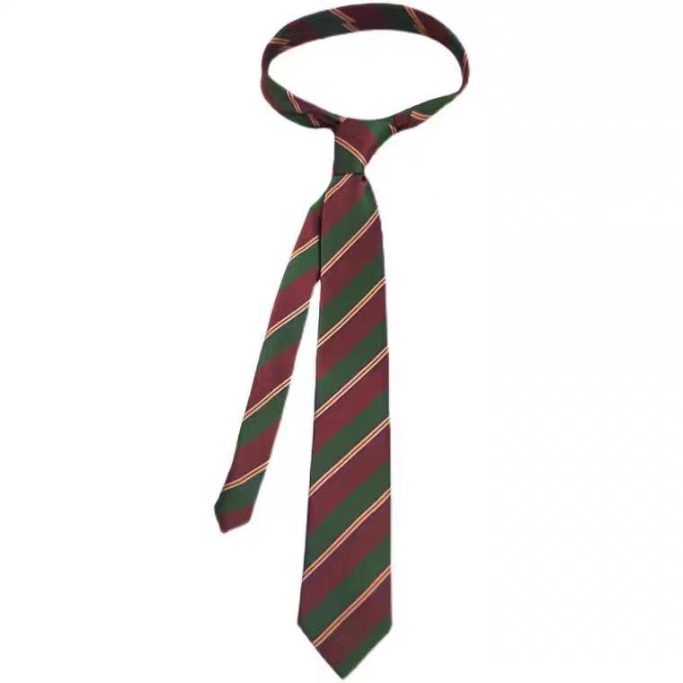Retro Coffee Striped Green Contrast Tie - Handmade Vintage Casual Brown Shirt Trend
