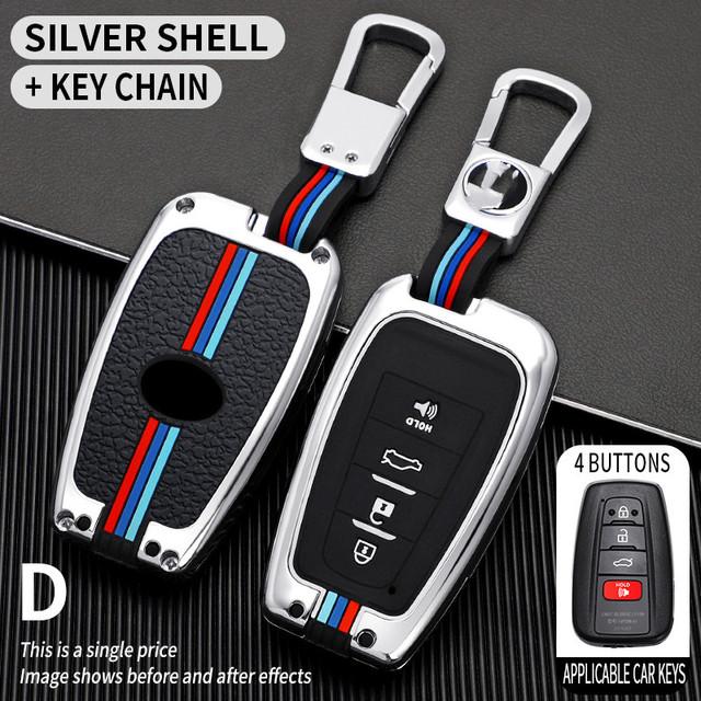Car Key Case for Toyota Prius Camry Corolla C-HR CHR RAV4 Prado Izoa Levin Avalon 20 18 2019 2020 Zinc Shell Cover